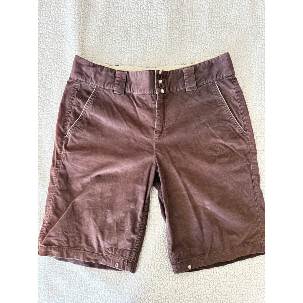 Athleta Seaside 35103 Brown Fine Wale Corduroy Bermuda Shorts‎